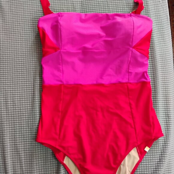 Summersalt Pink and Red One Piece Sweetheart Swimsuit - Picture 1 of 3
